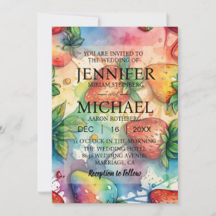 Fraises arc-en-ciel Invitations de mariage