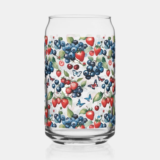 Fraises aux bleuets et papillons (Recto)