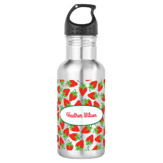 Fraises Cute Kids Bouteille d'eau avec nom