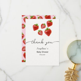 Fraises de Baby shower doux en Merci plat.