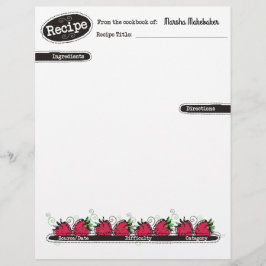 fraises doodle papier à en-tête de la recette de c