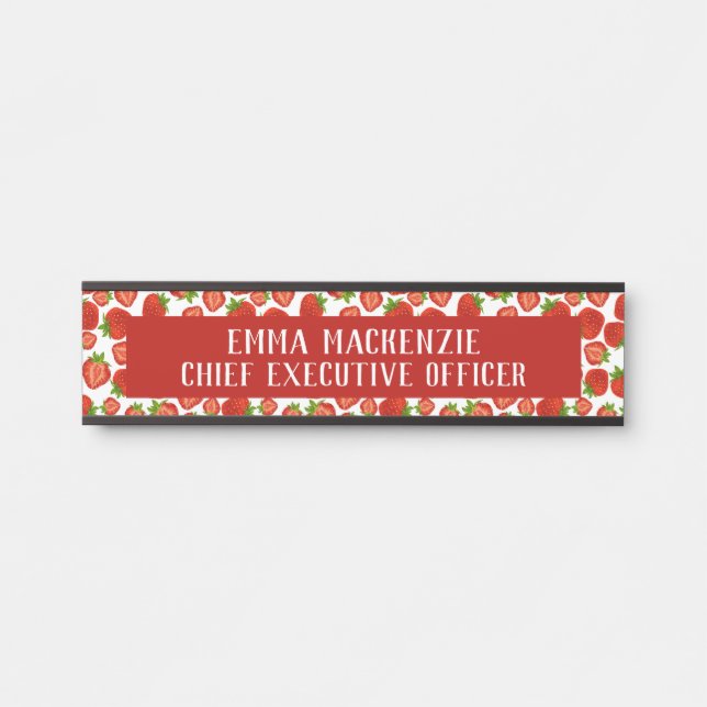 Fraises Élégante Nom du bureau Plaque de porte Sig (Devant)