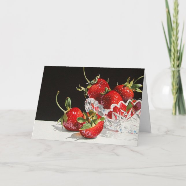 Fraises et carte de voeux en cristal (Devant)