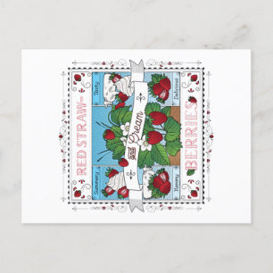 Fraises et crème / Carte postale