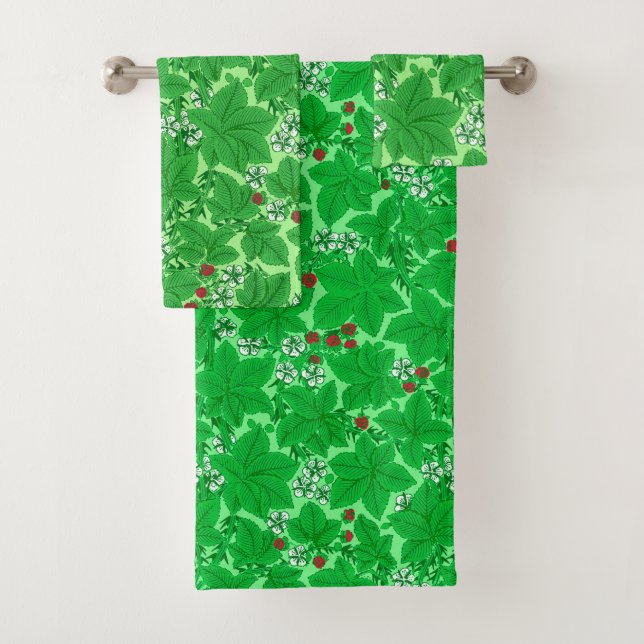Fraises et Feuilles Art Nouveau, Lime Green (En situation)