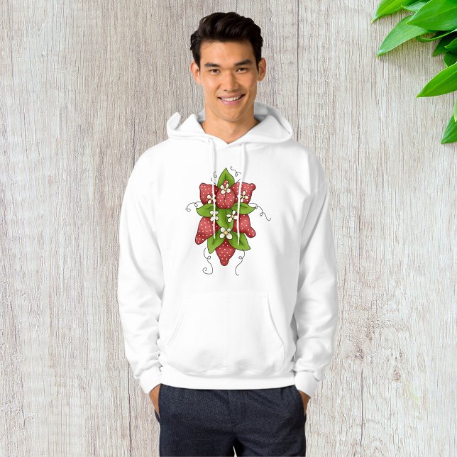 Fraises et fleurs Mens Sweat - shirt à capuche (Créateur téléchargé)