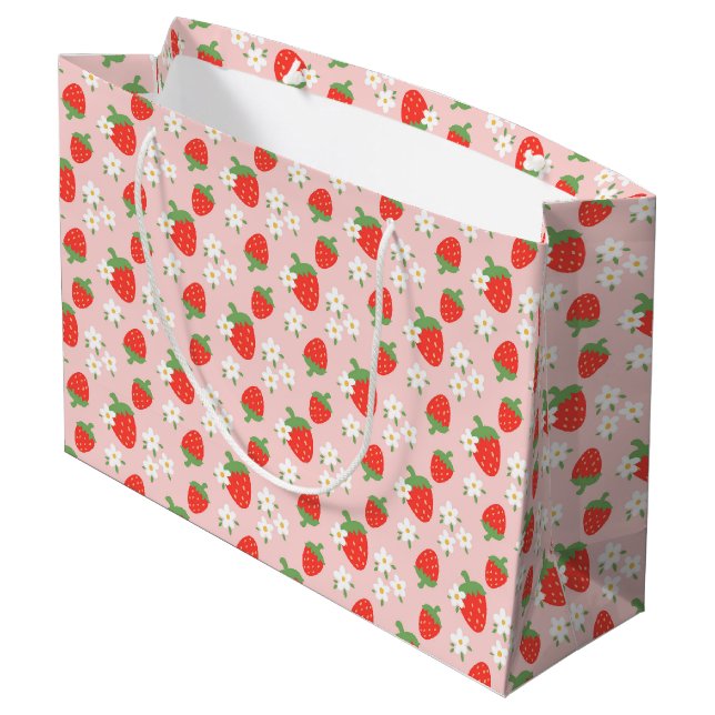 Fraises et marmites sucrées Grand sac cadeau (Dos Angle)