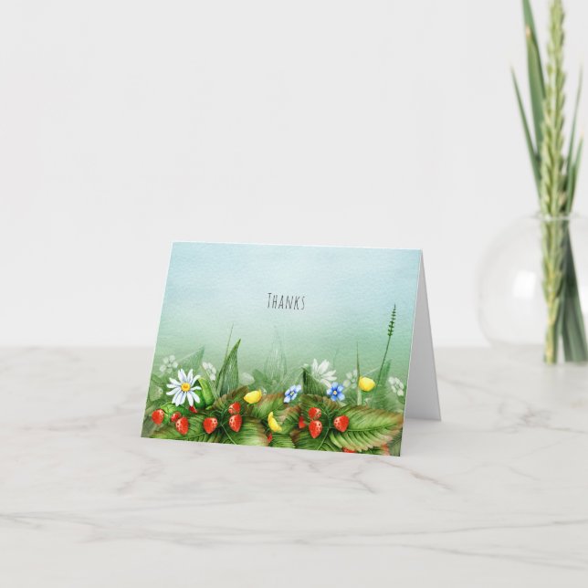 Fraises sauvages dans une prairie doux merci (Devant)