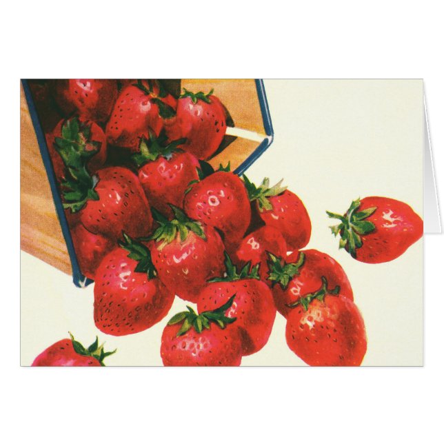 Fraises vintages en Panier, Fruits alimentaires (Devant horizontal)
