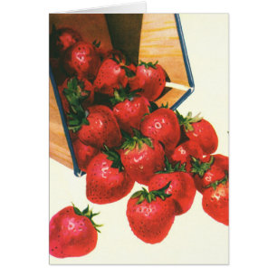 Fraises vintages en Panier, Fruits alimentaires