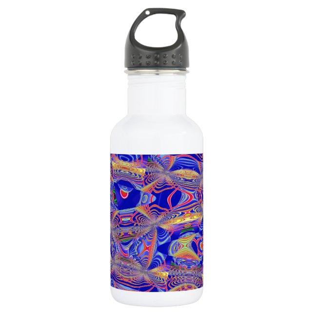 Fraktal Abstrakt 061012a Trinkflasche (Vorderseite)
