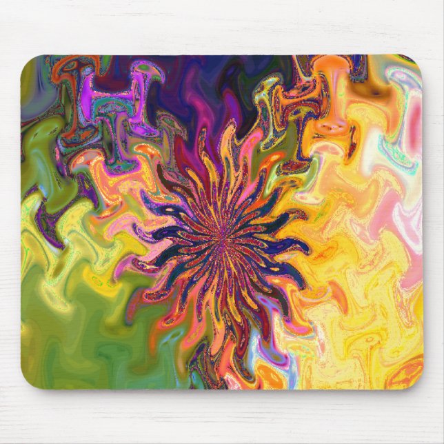 Fraktal Abstrakte Blume Mousepad (Vorne)