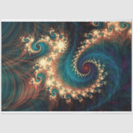 Fraktal Aquamarin Fantasy Spiral Abstrakt 26 Decou Seidenpapier