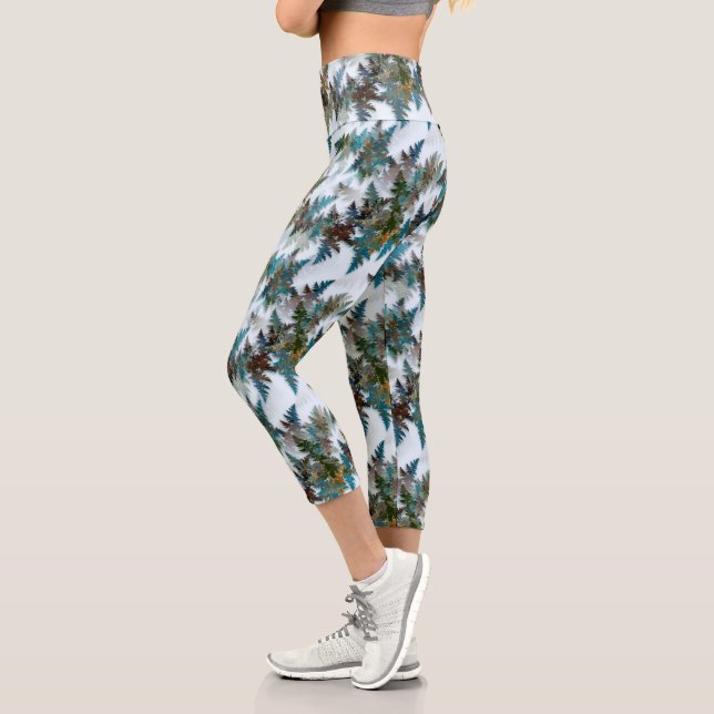 Fraktal Arctic Camouflage Capri Leggings (Links)