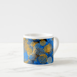 Fraktal Art Blue Circles Swirt Mandala Wine tastin Espressotasse