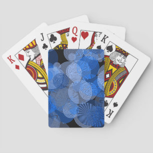 Fraktal Art Blue Geometric Circles Swirl Mandala Spielkarten