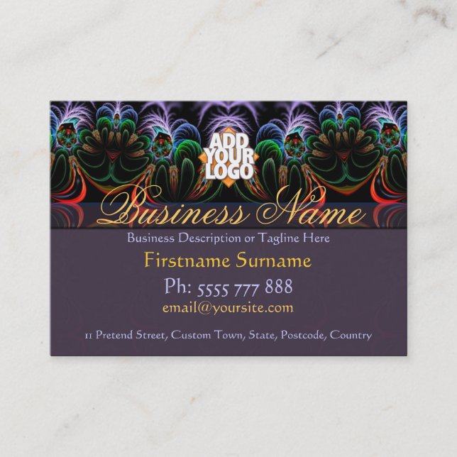 Fraktal Art Garden Business Card Visitenkarte (Vorderseite)