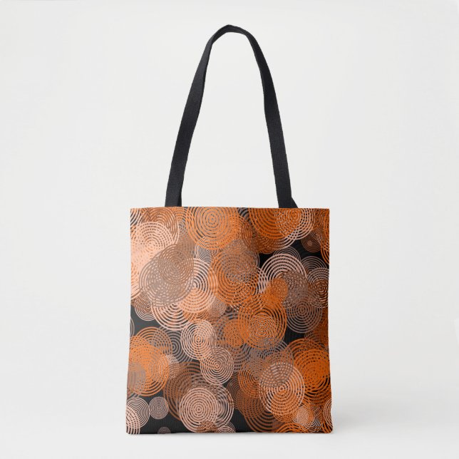Fraktal Art Kupfer Geometrische Zirkel Swirl Manda Tasche (Vorderseite)
