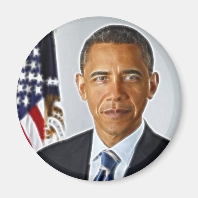 Fraktal Art, Offiziell Portrait Barack Obama Magnet (Vorne)