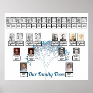 Fraktal Art Tree Blumen Familienbaum Poster