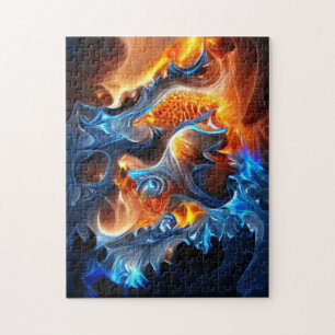 Fraktal-Artwork für Eisen und Feuerspiralen