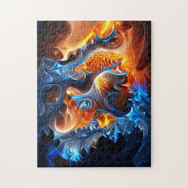 Fraktal-Artwork für Eisen und Feuerspiralen (Vertikal)