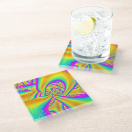Fraktal aus spaltfähigem Glas Glasuntersetzer