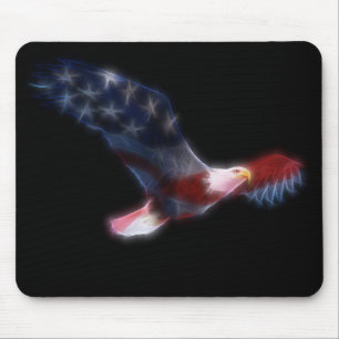 Fraktal Bald Eagle Patriotic Mousepad