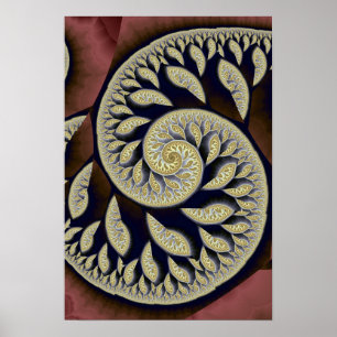 Fraktal-Blätter Poster