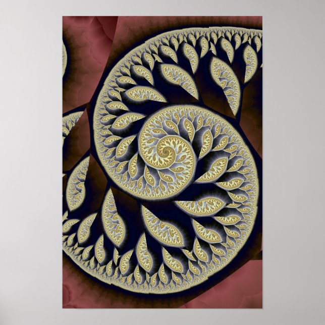 Fraktal-Blätter Poster (Vorne)