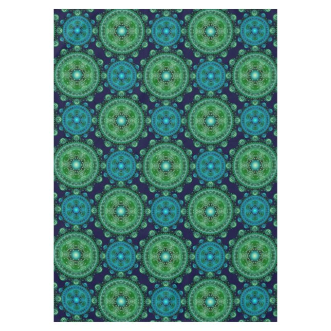 Fraktal Blau-orientalisches Muster Tischdecke (Vorderseite)