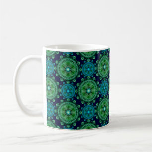 Fraktal Blau-Ornament Kaffee Tasse