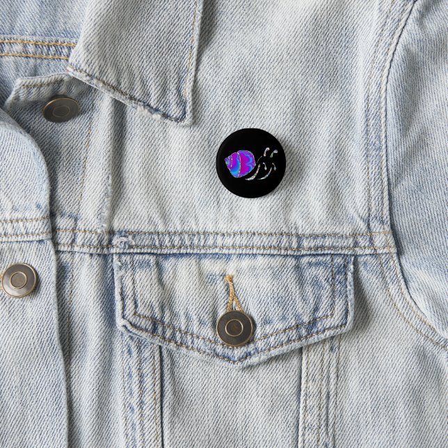 Fraktal Blau und Lila Muschel Button (Beispiel)