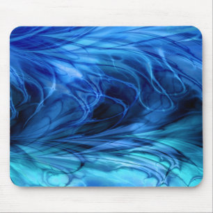 Fraktal blaues Marmorierungmousepad Mousepad