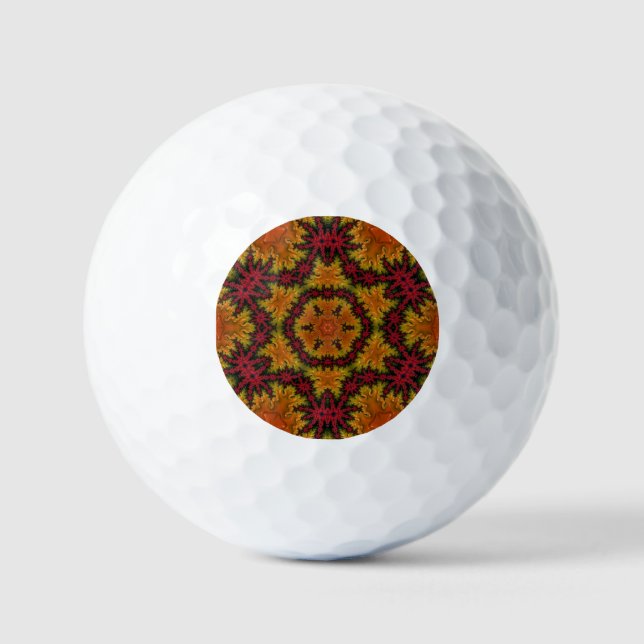 Fraktal Bloom in Herbst Untersetzer Golfball (Vorderseite)