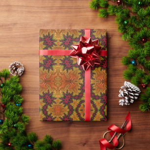 Fraktal blühen im Herbst Geschenkpapier