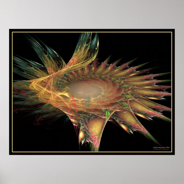 Fraktal Blume Poster (Vorne)