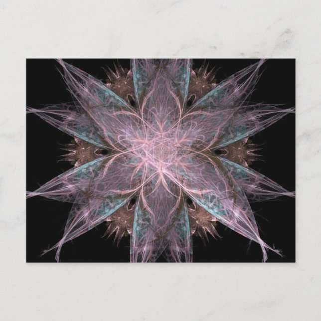 Fraktal Blume Postkarte (Vorderseite)