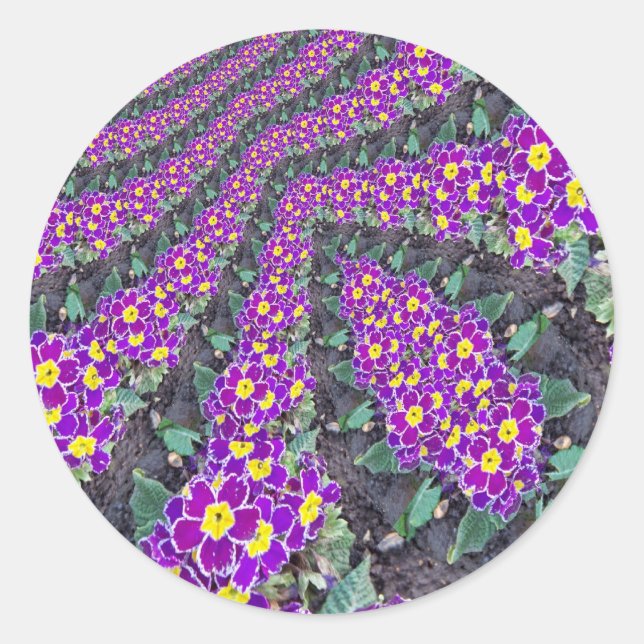 Fraktal-Blume Runder Aufkleber (Vorderseite)
