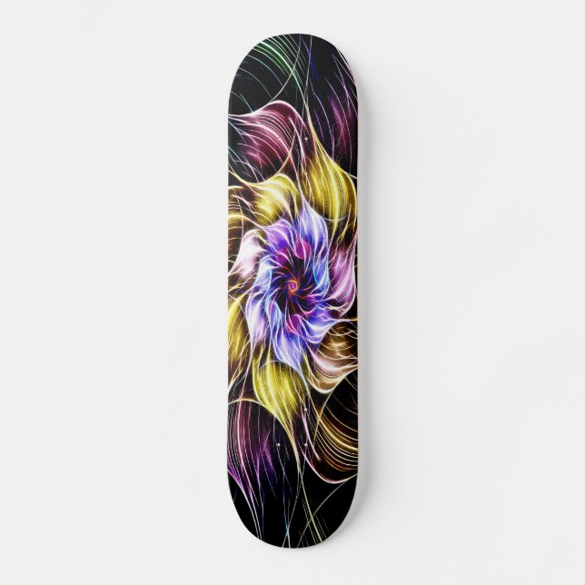 Fraktal Blume Skateboard (Vorderseite)