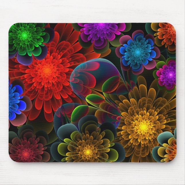 Fraktal-Blumenstrauß Mousepad (Vorne)