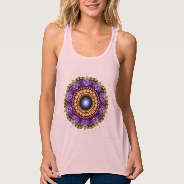 Fraktal bunte Mandala Tank Top (Vorderseite)