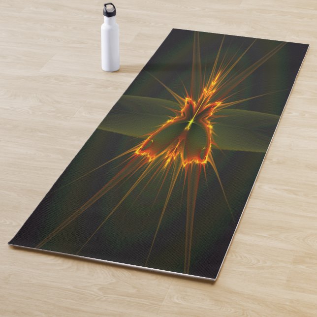 Fraktal Butterfly auf schwarzem Hintergrund Yogamatte (Beispiel)
