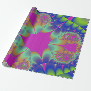Fraktal Cactus Bloom Geschenkpapier