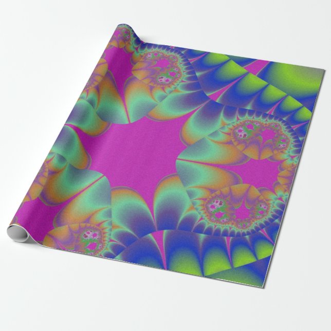 Fraktal Cactus Bloom Geschenkpapier (Ungerollt)