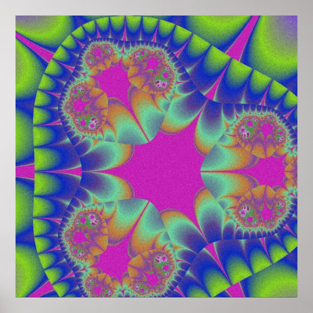 Fraktal Cactus Bloom Poster (Vorne)