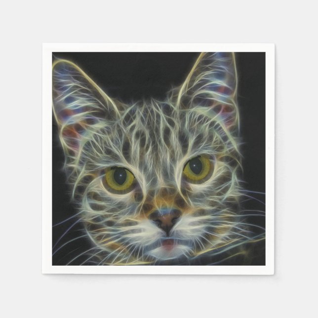 Fraktal Cat Serviette (Vorderseite)