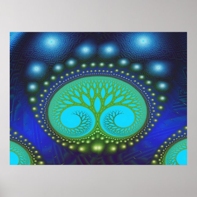Fraktal Celestial Forest Feine Abstrakte Kunst Poster (Vorne)