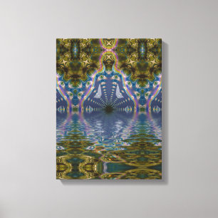 Fraktal-Chakra-Yoga-Meditation umwickelte Leinwand