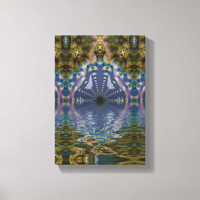 Fraktal Chakra Yoga Meditation Wrapped Canvas Leinwanddruck (Vorderseite)